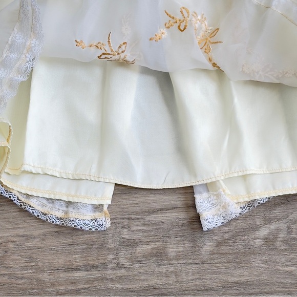 Vintage Baby/Child Baptism Christening Gown Sheer Organza Embroidery W/Shawl - Picture 6 of 16
